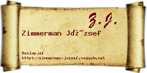 Zimmerman József névjegykártya